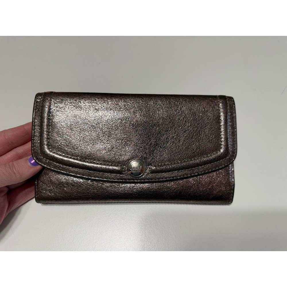Y2K Coach metallic‎ crinkle wallet